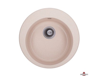Недорого Кухонна гранітна кругла мийка Granado VITORIA avena 506*506*195мм
