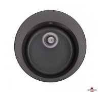 Кухонна гранітна кругла мийка Granado VITORIA чорна 506*506*195мм