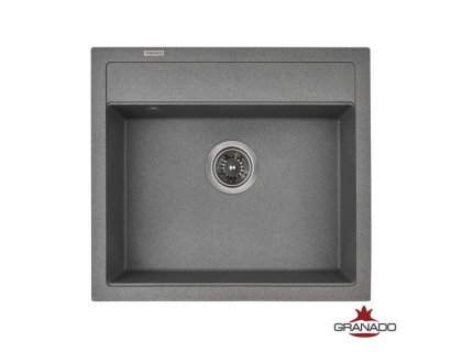 Недорого Кухонна гранітна прямокутна мийка Granado LERIDA grafito графітова 560*510*200мм