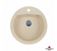 Кухонна гранітна кругла мийка Granado RONDA ivory кремова 470*490*200мм