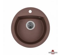 Кухонна гранітна кругла мийка Granado RONDA marron коричнева 470*490*200мм