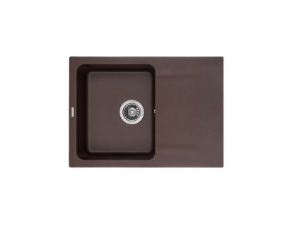 Недорого Кухонна гранітна прямокутна з крилом мийка Granado SALAMANKA marron коричнева 680*500*195мм