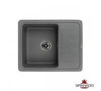 Кухонна гранітна прямокутна з крилом мийка Granado ALANIS grafito графітова 574*460*197мм