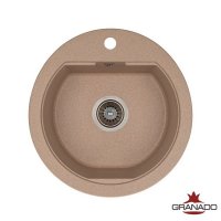 Кухонна гранітна кругла мийка Granado LUGO avena 480*495*200мм
