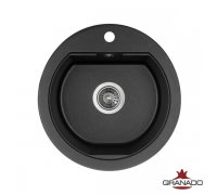 Кухонна гранітна кругла мийка Granado LUGO чорна 480*495*200мм