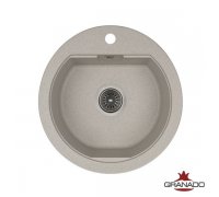 Кухонна гранітна кругла мийка Granado LUGO gris сірий 480*495*200мм