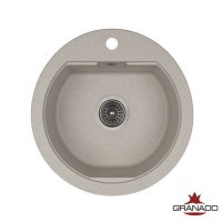 Кухонна гранітна кругла мийка Granado LUGO gris сірий 480*495*200мм