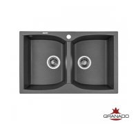 Кухонна гранітна прямокутна двочашова мийка Granado CORDOBA grafito графітова 775*490*200мм