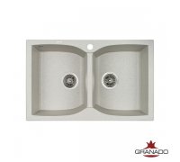 Кухонна гранітна прямокутна двочашова мийка Granado CORDOBA gris сіра 775*490*200мм
