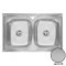 Недорого Кухонна мийка двочашева накладна IMPERIAL 5080 Satin 08