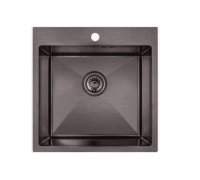 Кухонна мийка в чорному кольорі сталева Imperial IMPD5050BLPVDH10 Handmade 2.7/1.0мм