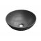 Купить Раковина кругла Invena Dokos CE-19-004 накладна керамічна матова чорна 39х39см