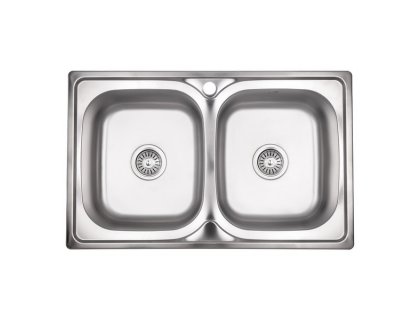 Купити Кухонна мийка з двома чашами Lidz 7948 0,8 мм Decor (LIDZ7948DEC08)