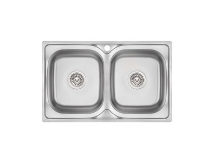 Купити Кухонна мийка з двома чашами Lidz 7948 0,8 мм Micro Decor (LIDZ7948MDEC08)