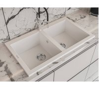 Кухонна мийка MIRAGGIO з штучного каменю WESTEROS white
