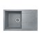 Недорого Кухонна гранітна мийка прямокутна з крилом СІРА Д01 Policomposite 770*480*210