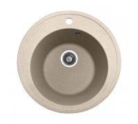 Кухонна гранітна мийка кругла БЕЖЕВА M01 Policomposite 505*505*220