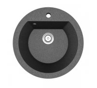 Кухонна гранітна мийка кругла ГРАФІТОВА M02 Policomposite 510*510*220