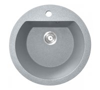 Кухонна гранітна мийка кругла СІРА M02 Policomposite 510*510*220