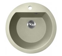 Кухонна гранітна мийка кругла ВАНІЛЬНА M02 Policomposite 510*510*220