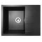 Недорого Кухонна гранітна мийка прямокутна з крилом ЧОРНА К02 Policomposite 620*500*220