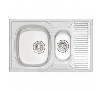 Кухонна мийка з додатковою чашею Qtap 7850-B 0,8 мм Satin (QT7850BSAT08)