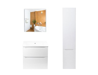 Комплект меблів для ванної Qtap Scorpio тумба з раковиною + дзеркальна шафа + пенал QT044SK42989