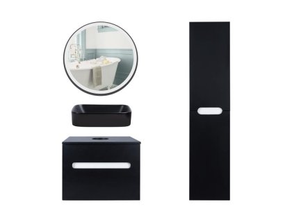 Комплект меблів для ванної Qtap тумба + раковина + дзеркало + пенал QT044VI43002