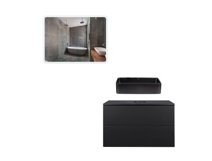 Комплект меблів для ванної Qtap Tern тумба + раковина + дзеркало QT044VI43010