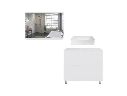Комплект меблів для ванної Qtap Tern тумба + раковина + дзеркало QT044VI43013