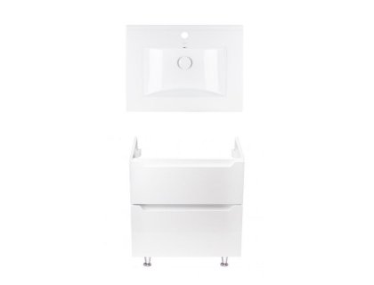 Комплект Qtap тумба підлогова Scorpio 600х825х460 мм White + раковина урізна Albatross QT71SC43951