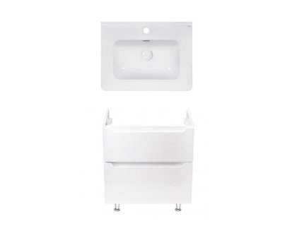 Комплект Qtap тумба підлогова Scorpio 600х825х460 мм White + раковина урізна Albatross 9H QT71SC43953