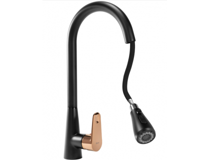 Купити Смеситель для кухни REA MILD BLACK ROSE GOLD черныйрозовое золото