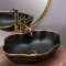 Купити Умывальник раковина REA PEARL BLACK GOLD накладной черный/золото
