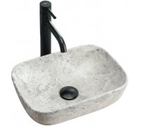 Умивальник раковина REA CAMELIA LIGHT STONE накладний сірий