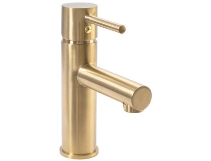 Купити Смеситель для раковины умывальника REA TESS BRUSHED GOLD низкий