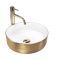 Купити Умывальник раковина REA SAMI WHITE BRUSHED GOLD накладной