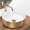 Купити Умывальник раковина REA SAMI WHITE BRUSHED GOLD накладной