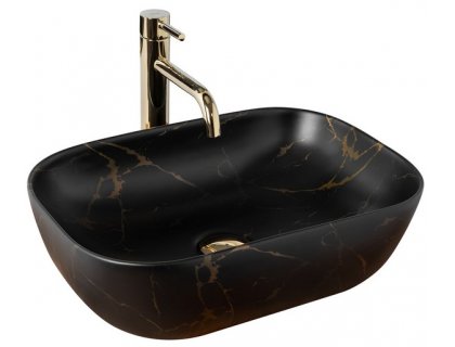 Купити Умывальник раковина REA BELINDA BLACK MARBLE MAT накладной черный матовый