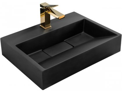 Купити Умывальник раковина REA GOYA BLACK MAT 50 накладной - подвесной черный матовый