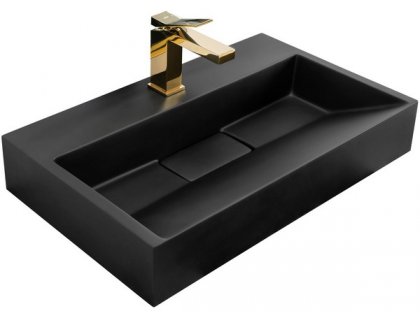 Купити Умывальник раковина REA GOYA BLACK MAT 60 накладной - подвесной черный матовый