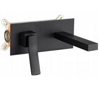 Змішувач для раковини умывальника REA SONIC BLACK + BOX чорний прихованого монтажу