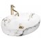 Купити Умывальник раковина REA QUEEN CARRARA SHINY накладной белый мрамор
