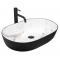 Купити Умывальник раковина REA CLEO 61 BLACK AIAX MATT накладной белый/черный