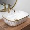Купити Умывальник раковина REA BELINDA WAVE WHITE GOLD накладной белый