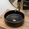 Купити Умывальник раковина REA SAMI BLACK MAT GOLD EDGE накладной черный