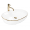 Купити Умывальник раковина REA CLEO 61 WHITE GOLD EDGE накладний білий