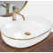 Купити Умывальник раковина REA CLEO 61 WHITE GOLD EDGE накладний білий