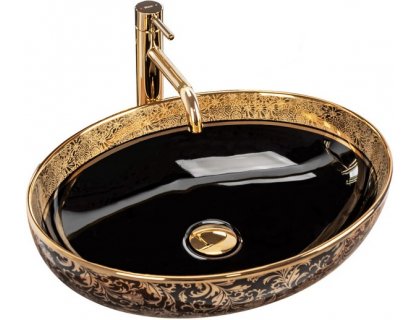 Купити Умывальник раковина REA MARGOT BLACK GOLD накладной черный/золотой