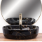 Купити Умывальник раковина REA AMELIA BLACK MARBLE SHINY накладной черный